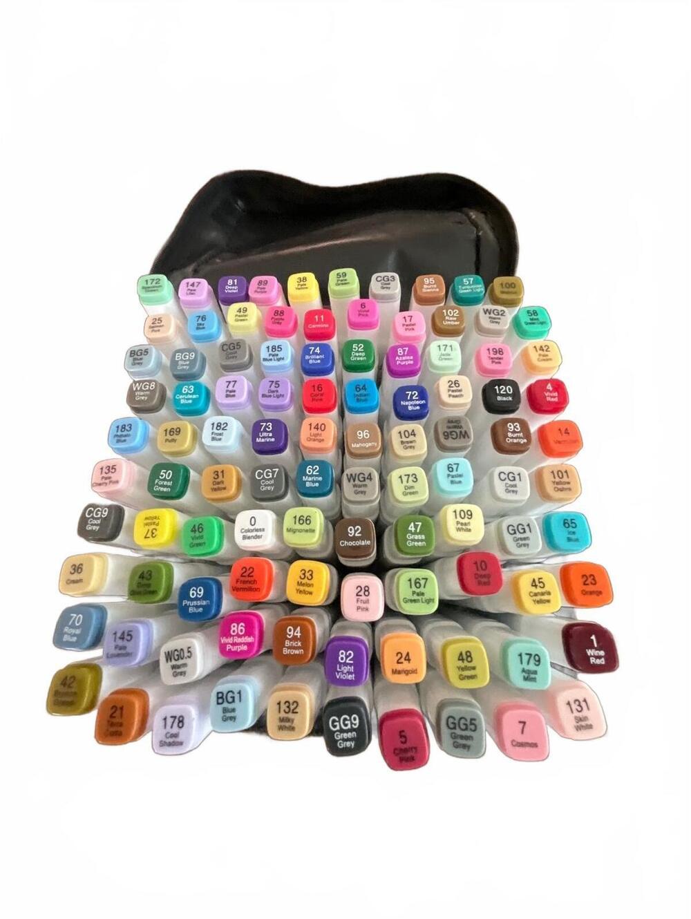 100 Dual End Alcohol Markers & Canvas Storage Case